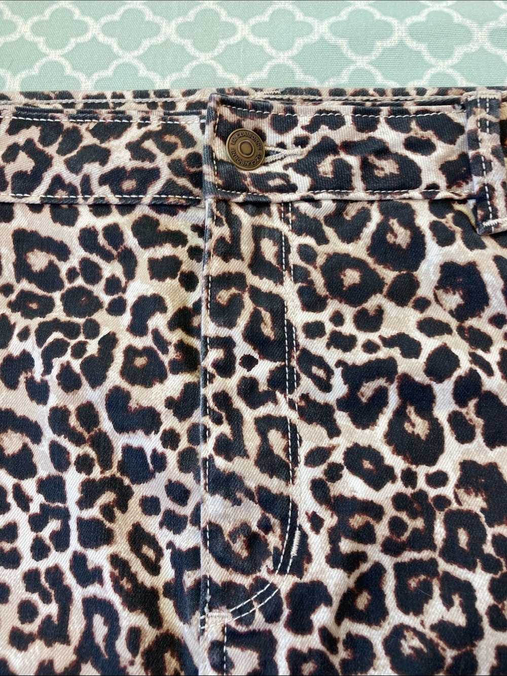 Liz Claiborne Leopard Print Denim Maxi 16 - Picture 4 of 9